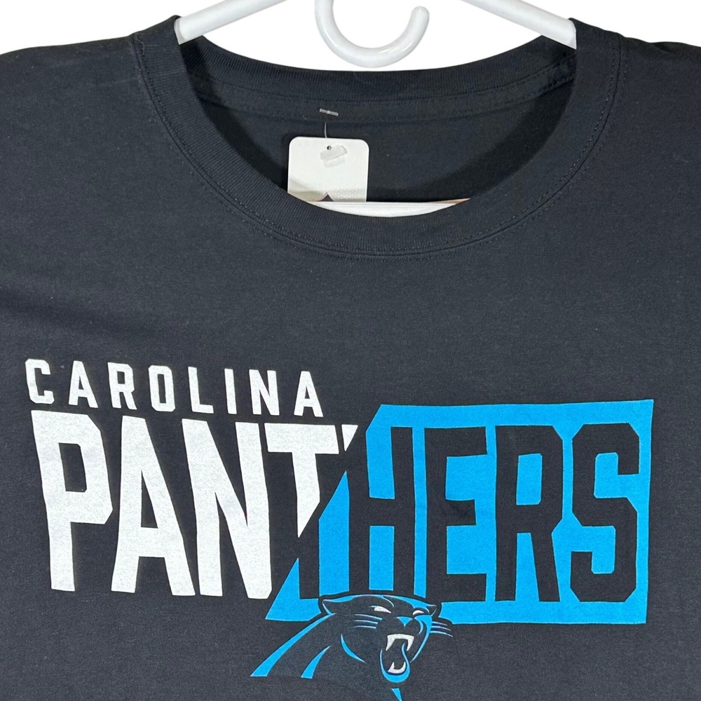 NFL Team Apparel Carolina Panthers Long Sleeve Shirt Mens 2XL Black Cotton New